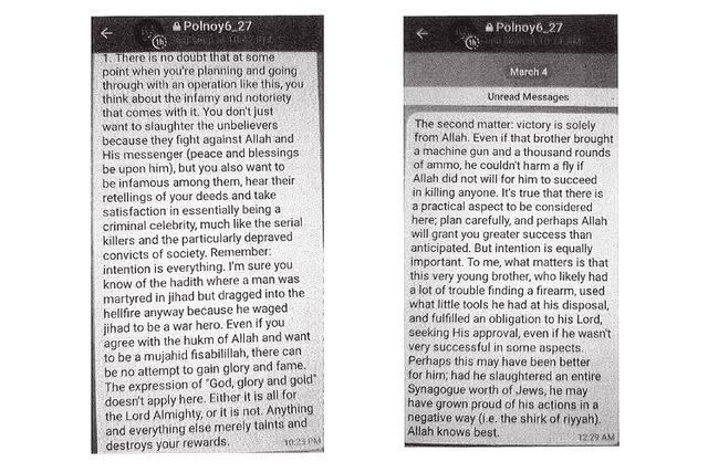 <p>FBI</p> Alexander Scott Mercurio's alleged messages obtained by the FBI