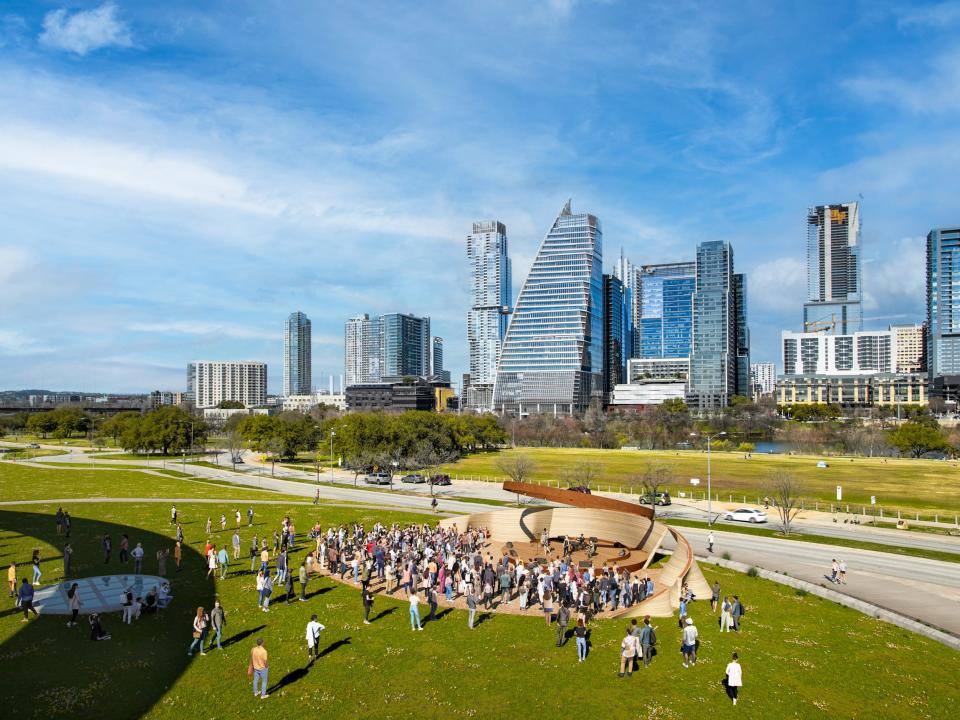 Renderings of Icon's performance pavilion in Austin, Texas