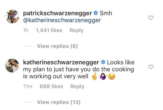 Schwarzenegger also joked that it's all part of her 'plan' to make Pratt do all the cooking.