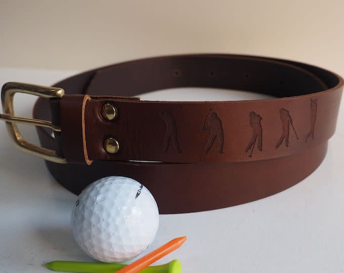 Brown Leather Golf Belt
