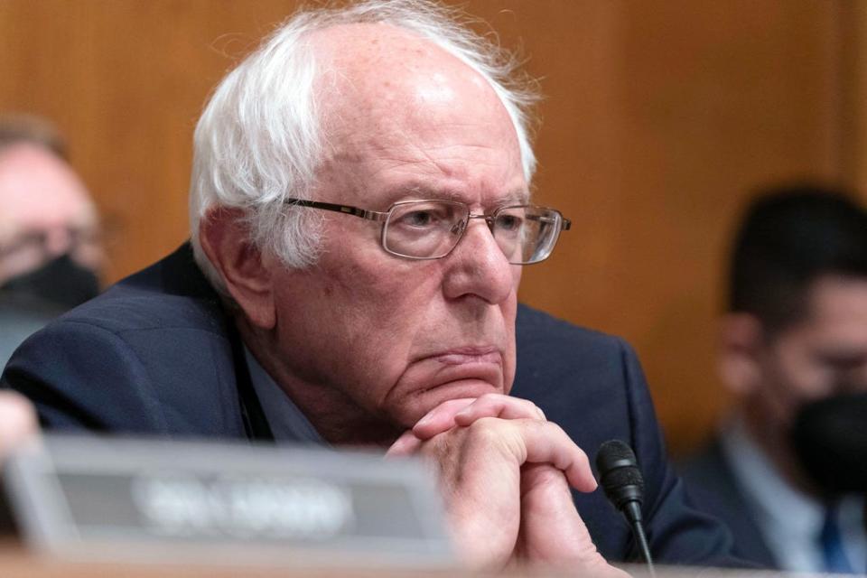 Sen. Bernie Sanders, I-Vt., chairman of the Senate Health, Education, Labor and Pensions Committee, listens during a hearing on Capitol Hill on June 8, 2023.