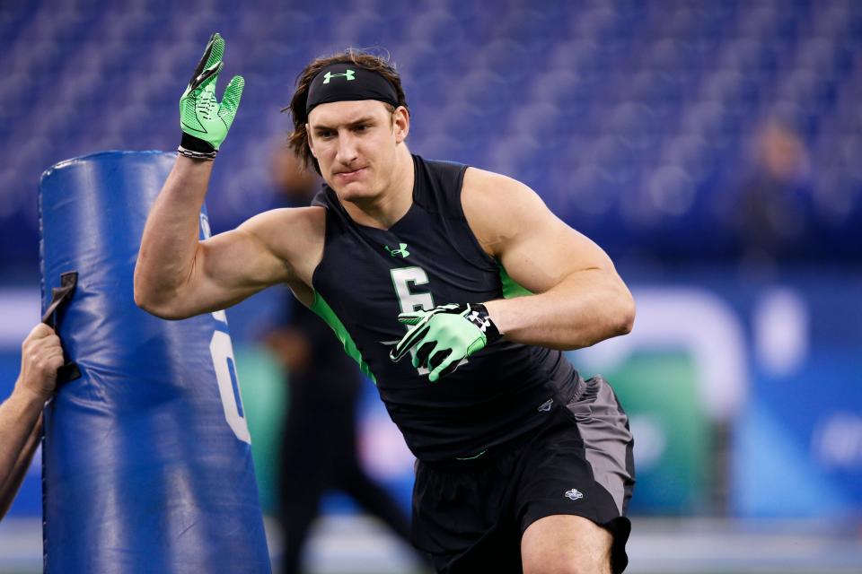 Pictured here during the 2016 NFL Scouting Combine, South Florida product Joey Bosa of the San Diego Chargers is one of several current NFL players featured in the league's new series of PSAs about mental health.