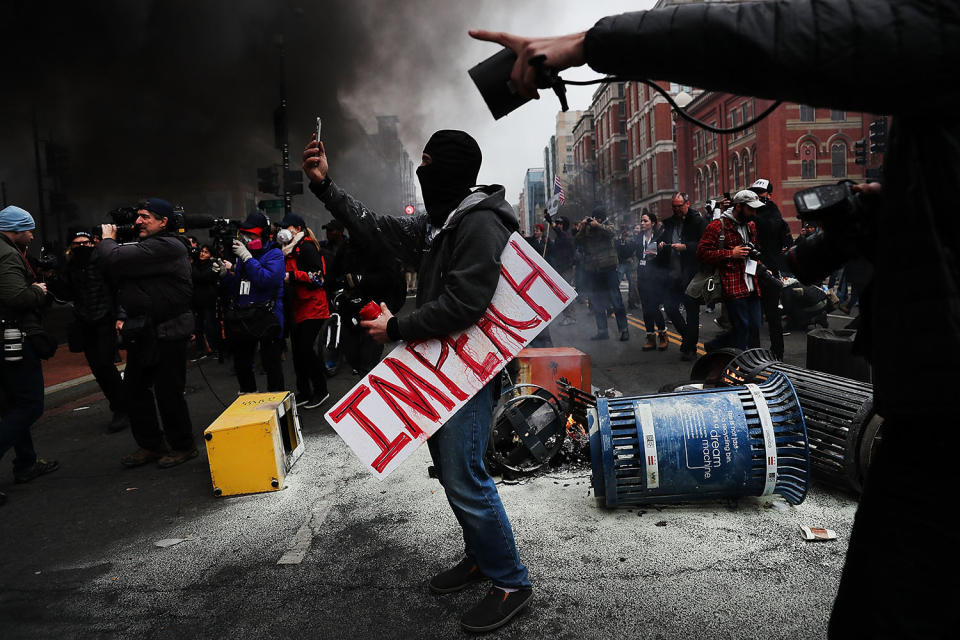 Protesters And Trump Supporters Gather In D.C. For Donald Trump Inauguration