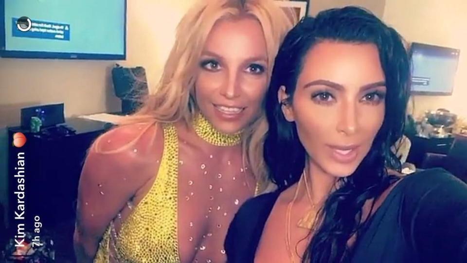 Kim also shared a Snap of herself alongside Britney Spears…