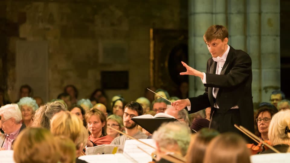 Geyer conducted a more traditional orchestra. Those who played in the camps were made up of whatever instruments were available, as they performed a "hodge podge" of music, he said. - Leo Geyer