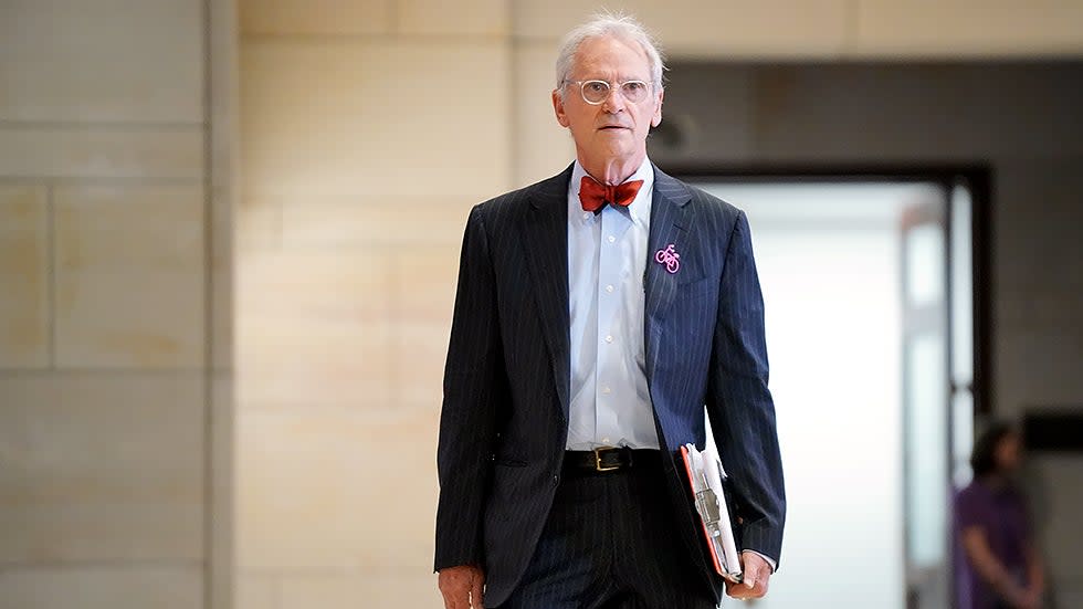 Rep. Earl Blumenauer (D-Ore.) arrives for a closed-door House Democratic Caucus meeting on Tuesday, June 15, 2021.