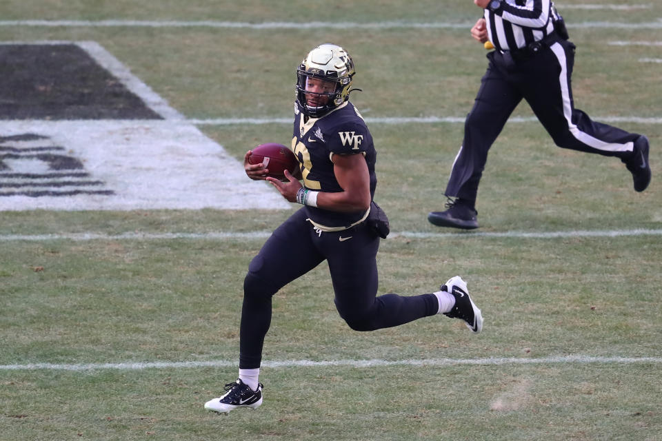 Can Jamie Newman play at Georgia the way he did early last season at Wake Forest? That's the biggest question. (Photo by Rich Graessle/Icon Sportswire via Getty Images)