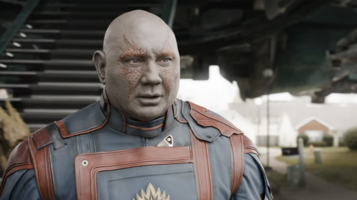  Dave Bautista as Drax in Guardians 3. 