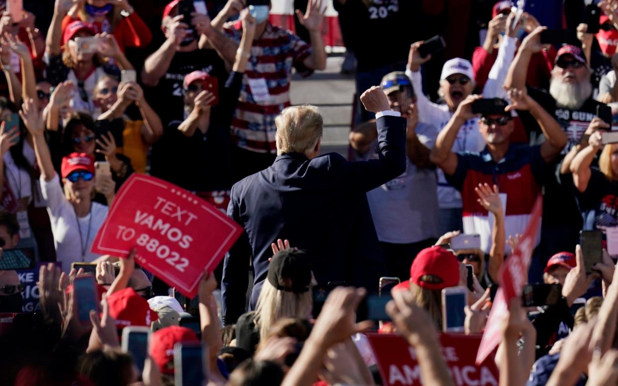 President Donald Trump arrives for one of his many campaign rallies with under one week until election day - Election 2020 The Day in Photos /AP