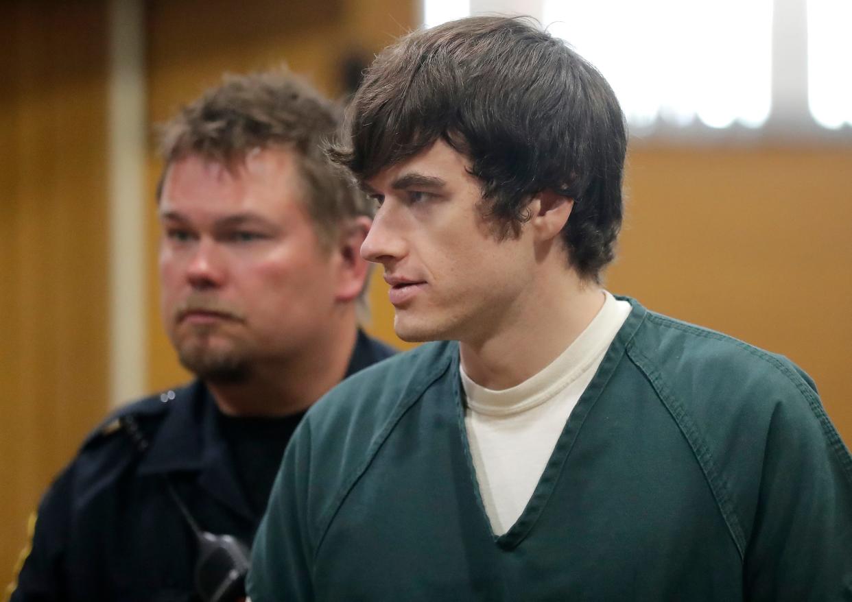 Erik Metzig in court for a preliminary hearing, charged with two counts of first-degree intentional homicide on Tuesday, May 30, 2023 Winnebago County Circuit Court in Oshkosh, Wis.Wm. Glasheen USA TODAY NETWORK-Wisconsin