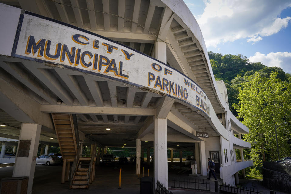 One of the oldest municipal parking structure in the U.S. is shown on Thursday, June 1, 2023, in Welch, W.Va. In March, the weekly publication in McDowell County one of the poorest counties America became another one of the quarter of all U.S. newspapers that have shuttered since 2005, a crisis Nester called "terrifying for democracy" and one that disproportionately impacts rural America. (AP Photo/Chris Carlson)