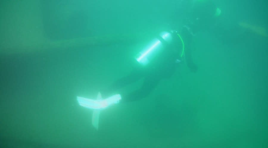 A News 8 crew joins scuba divers exploring a shipwreck on Lake Michigan near Pentwater. (Sept. 7, 2022)