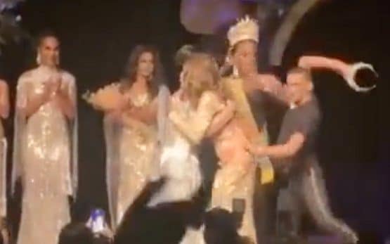 Video footage shows the man smashing the crown on stage - Jam Press