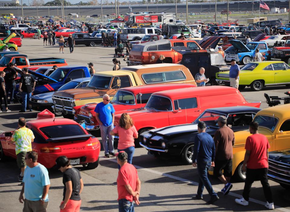 Classic car lovers enjoy the 49th annual Fall Turkey Run at Daytona International Speedway on Thursday, Nov. 24, 2022. The popular event runs through Sunday, Nov. 27.