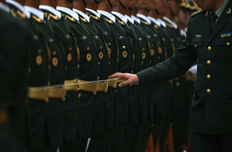 Chinese honor guard line check