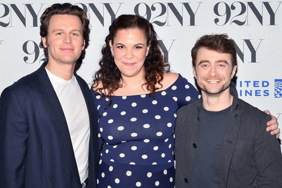 <p>Andrew H. Walker/Shutterstock</p> From left: Jonathan Groff, Lindsay Mendez and Danielle Radcliffe