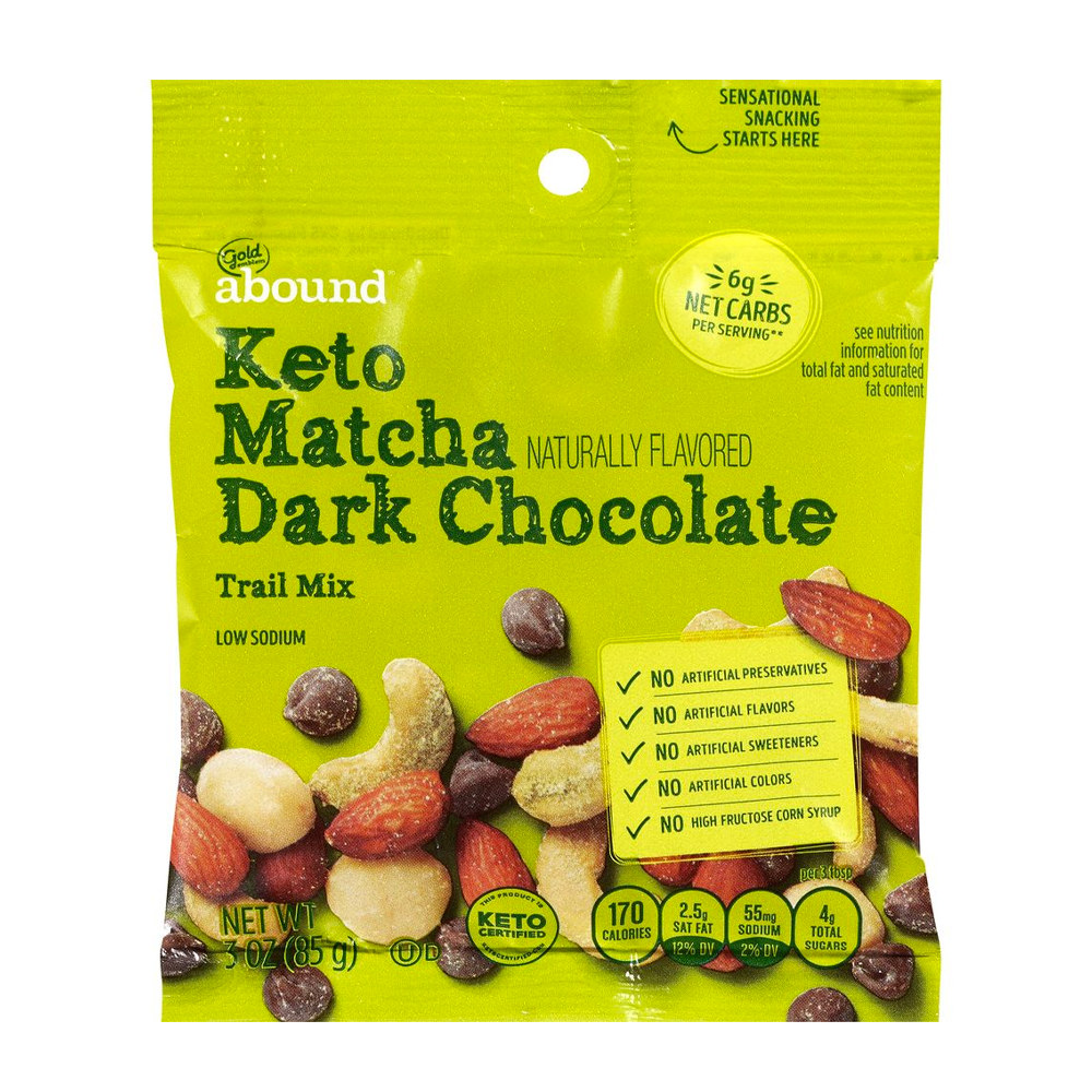 <p><a href="https://go.redirectingat.com?id=74968X1596630&url=https%3A%2F%2Fwww.cvs.com%2Fshop%2Fgold-emblem-abound-keto-matcha-dark-chocolate-trail-mix-prodid-6310011&sref=https%3A%2F%2F" rel="nofollow noopener" target="_blank" data-ylk="slk:Shop Now;elm:context_link;itc:0;sec:content-canvas" class="link rapid-noclick-resp">Shop Now</a></p><p>Keto Matcha Dark Chocolate Trail Mix</p><p>$2.49</p><span class="copyright">CVS</span>