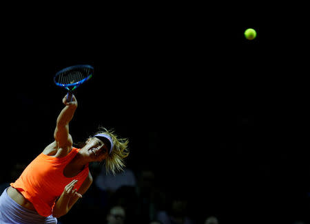 Tennis - WTA Stuttgart Tennis Grand Prix - Maria Sharapova of Russia v Roberta Vinci of Italy - Stuttgart, Germany - 26/4/17. Maria Sharapova of Russia in action. REUTERS/Ralph Orlowski