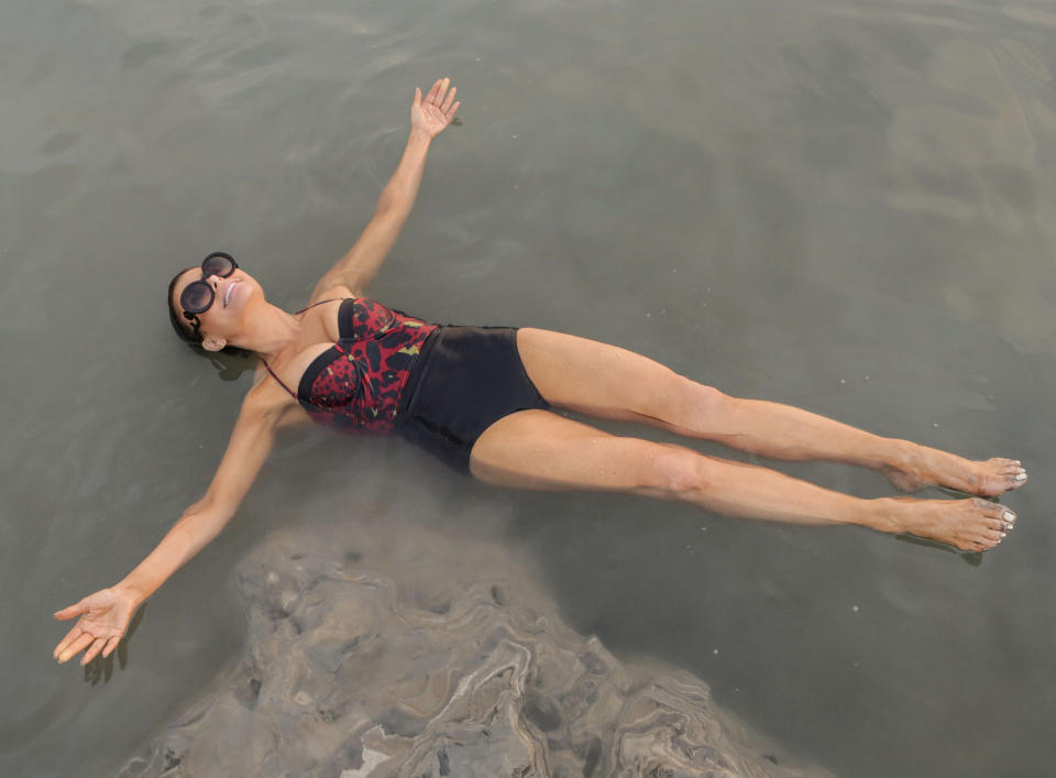  Paula Abdul visits the Dead Sea on November 1, 2013 in Israel. (Photo by Tiffany Rose/WireImage)