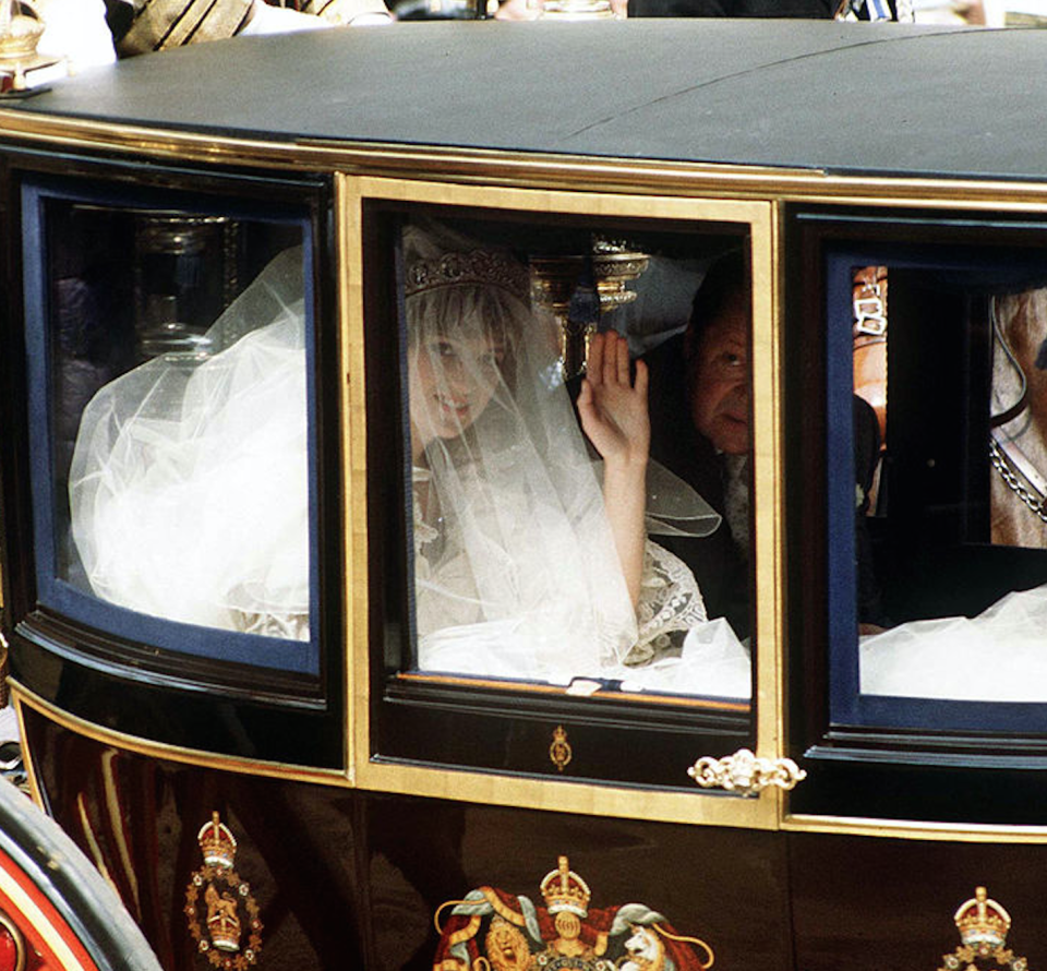 1) Her gown barely fit in the carriage.