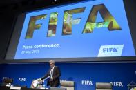 FIFA spokesman Walter De Gregorio arrives to give a press conference at FIFA headquarters in Zurich