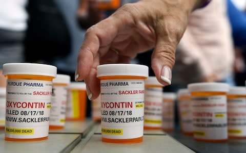 OxyContin tubs - Credit: AP Photo/Jessica Hill