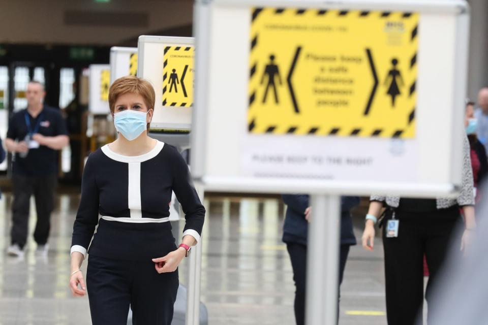 Ms Sturgeon left open the possibility of a local lockdown (POOL/AFP via Getty Images)