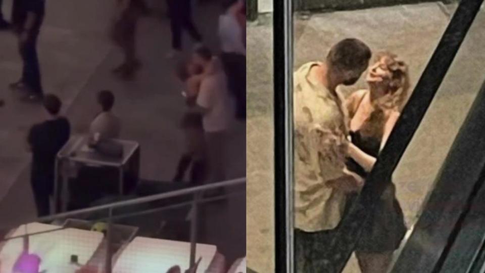 演唱會結束後，泰勒絲直奔男友懷裡，一同逛街的照片也全被網友拍下。（圖／翻攝自小紅書）