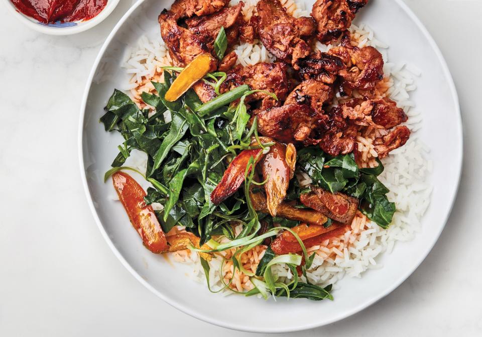 Spicy Pork Bowls with Greens