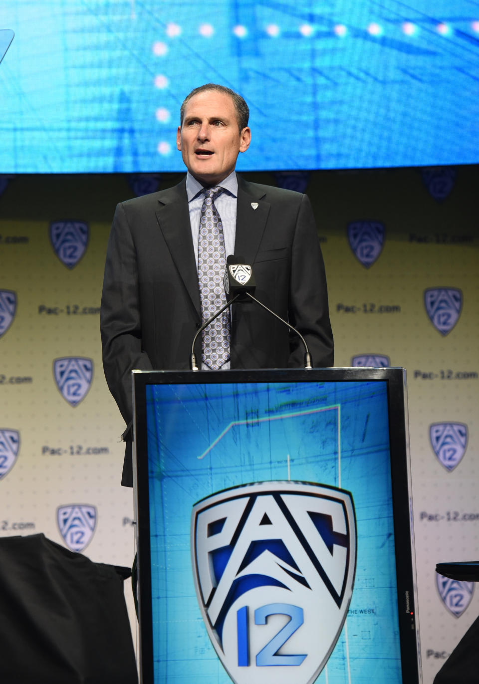 Image: Larry Scott, COLLEGE FOOTBALL: JUL 26 Pac-12 Media Day (Chris Williams / Icon Sportswire via Getty Images file)