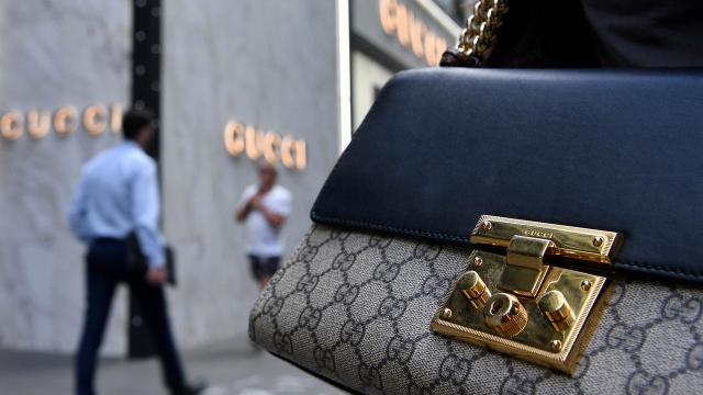 SYDNEY, AUSTRALIA - NewsWire Photos APRIL, 16, 2021: A Gucci handbag is seen on member of the public outside the Gucci store in the CBD of Sydney. Picture: NCA NewsWire/Bianca De Marchi