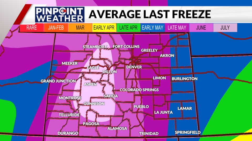 Pinpoint Weather: Average last freezes across Colorado 