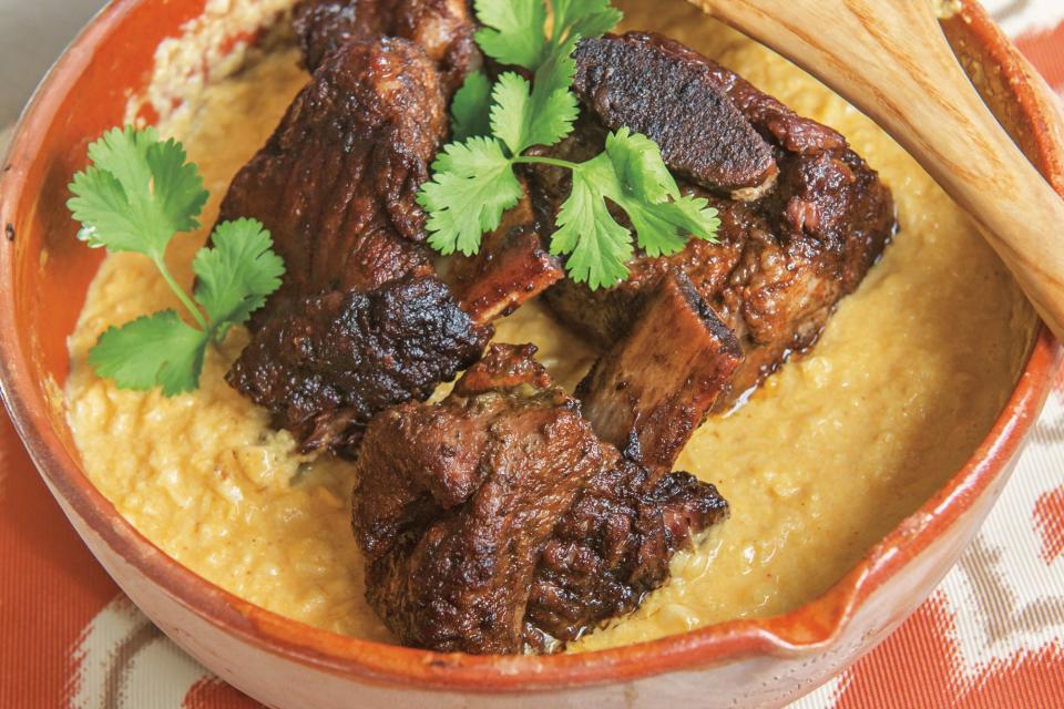 Pressure-Cooker Spicy Ancho Chile and Cilantro Short Ribs