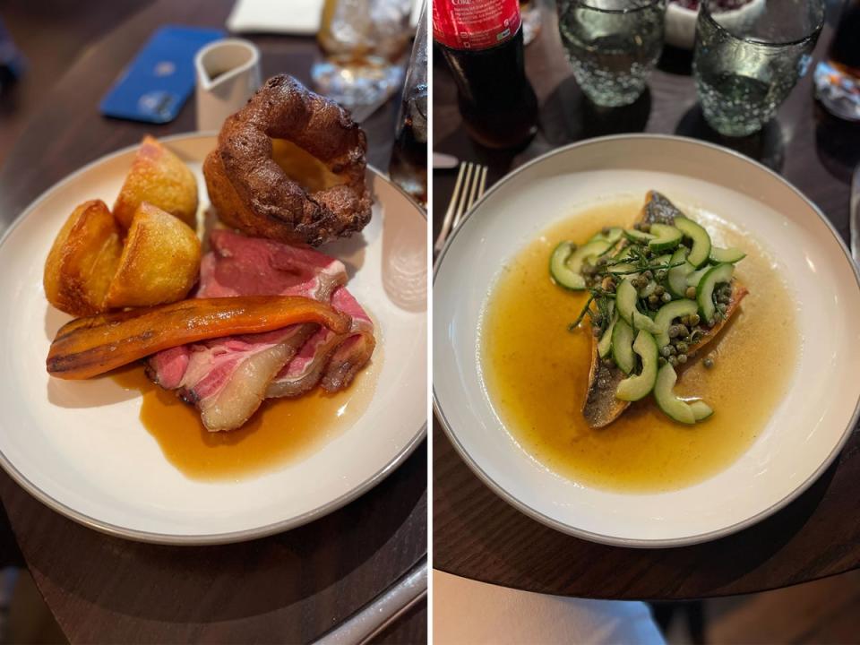 A perfectly servicable roast, left; the dish of summer 2022, right (Hannah Twiggs)