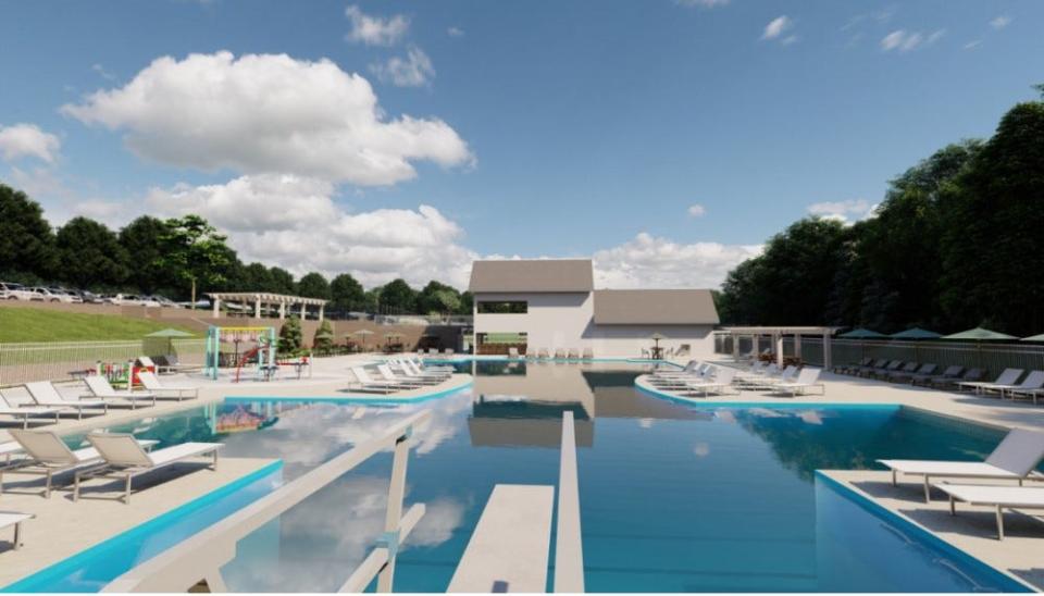 This rendering shows what the new aquatic center at the Cleveland Country Club may look like.