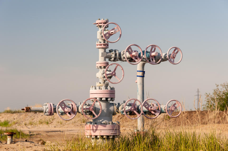 A natural gas wellhead.