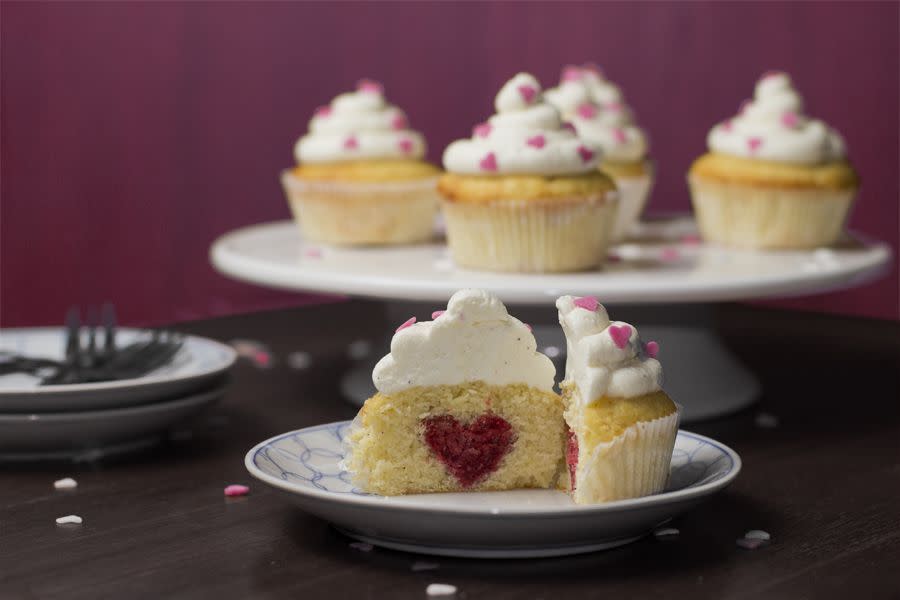 Surprise-Inside Heart Cupcakes