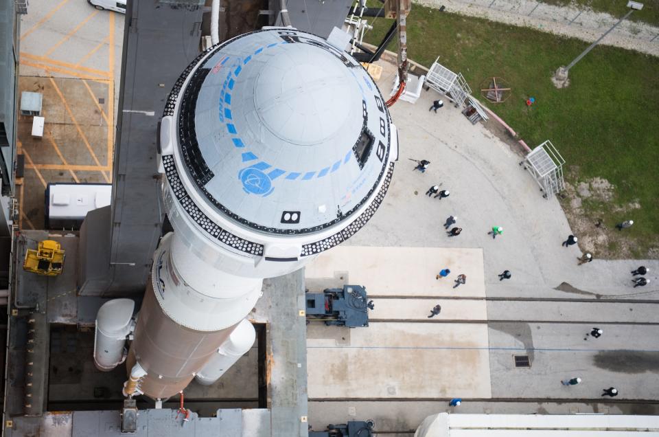 boeing cst 100 starliner spaceship nasa commercial crew program ccp orbital flight tst oft launch pad cape canaveral florida