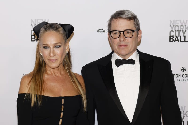 Sarah Jessica Parker and Matthew Broderick arrive on the red carpet at the New York City Ballet's 2023 Fall Gala at the David H. Koch Theatre at Lincoln Center. File Photo by John Angelillo/UPI