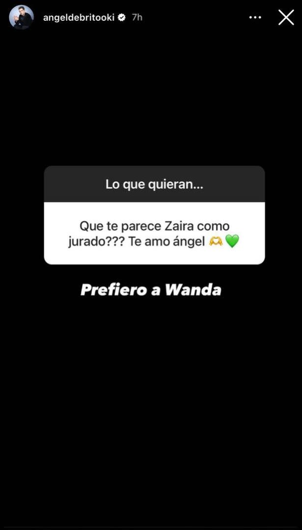 Ángel de Brito admitió que prefería a Wanda antes de que a Zaira (Foto: Instagram @angeldebritooki)