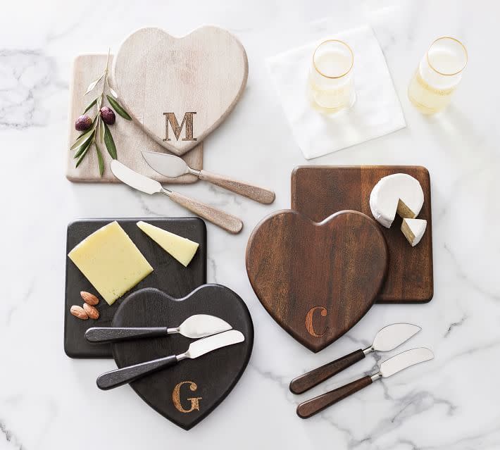 Chateau Wood Cheese Board for 2 Gift Set Social Distance Edition - White