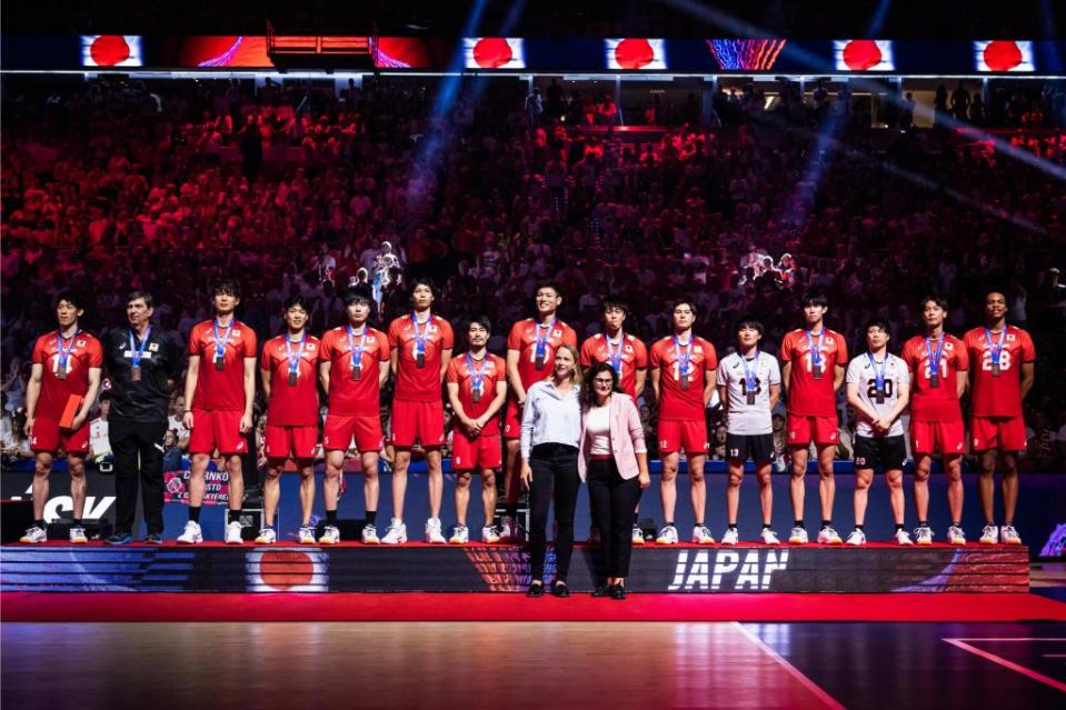 日本男排成為世界男排聯賽（VNL）史上第一支取得獎牌的亞洲國家隊。（圖：Vollyball World）