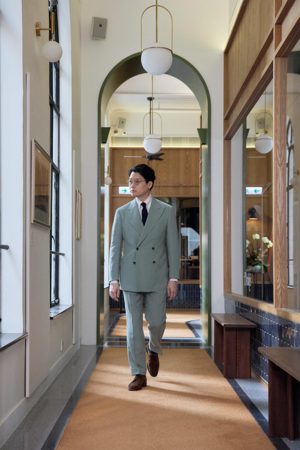 The Armoury founder Mark Cho wearing one of his boutique's own made-to-measure suits.