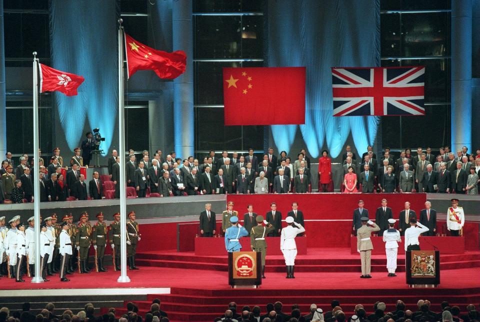 <p>Though not shown on <em>The Crown</em>, Prince Charles also participated in the official Handover ceremony, along with Jiang Zemin, Li Peng, Tung Chee-Hwa, Tony Blair, Robin Cook and Chris Patten.</p>