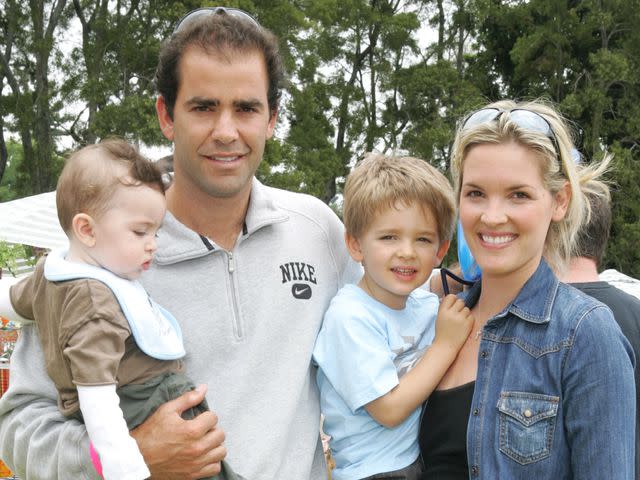 <p>Michael Bezjian/WireImage</p> Pete Sampras and Bridgette Wilson with their kids, Ryan and Christian.