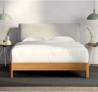 <p><strong>Casper</strong></p><p>casper.com</p><p><strong>$895.00</strong></p><p>Casper's stylish bed frames are perfect to pair with <a href="https://www.goodhousekeeping.com/home-products/a31959689/casper-mattress-launch-march-2020/" rel="nofollow noopener" target="_blank" data-ylk="slk:the brand's popular mattresses;elm:context_link;itc:0;sec:content-canvas" class="link ">the brand's popular mattresses</a>. The Repose Bed Frame is<strong> made from </strong><strong>quality oak wood and has rounded edges for a sleek look</strong>. Plus, the smooth corners can prevent you from hurting yourself while you're stumbling around your bedroom in the dark. Depending on your personal style and budget, you can choose a simple bed base with no headboard, a matching wooden headboard, or this version with a soft, upholstered pillow headboard that comes in blush pink, gray and navy tweed. One tester who tried the upholstered headboard loved it, sharing that it's "sleek and attractive." She also added that the fabric stayed in great shape even when her cats scratched it!<br></p>