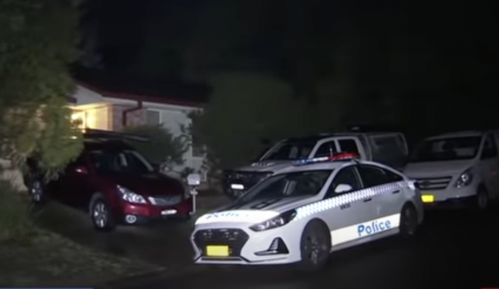 Police at the home in Kariong, in Australia, where the baby was killed in a dog attack (7News Australia)
