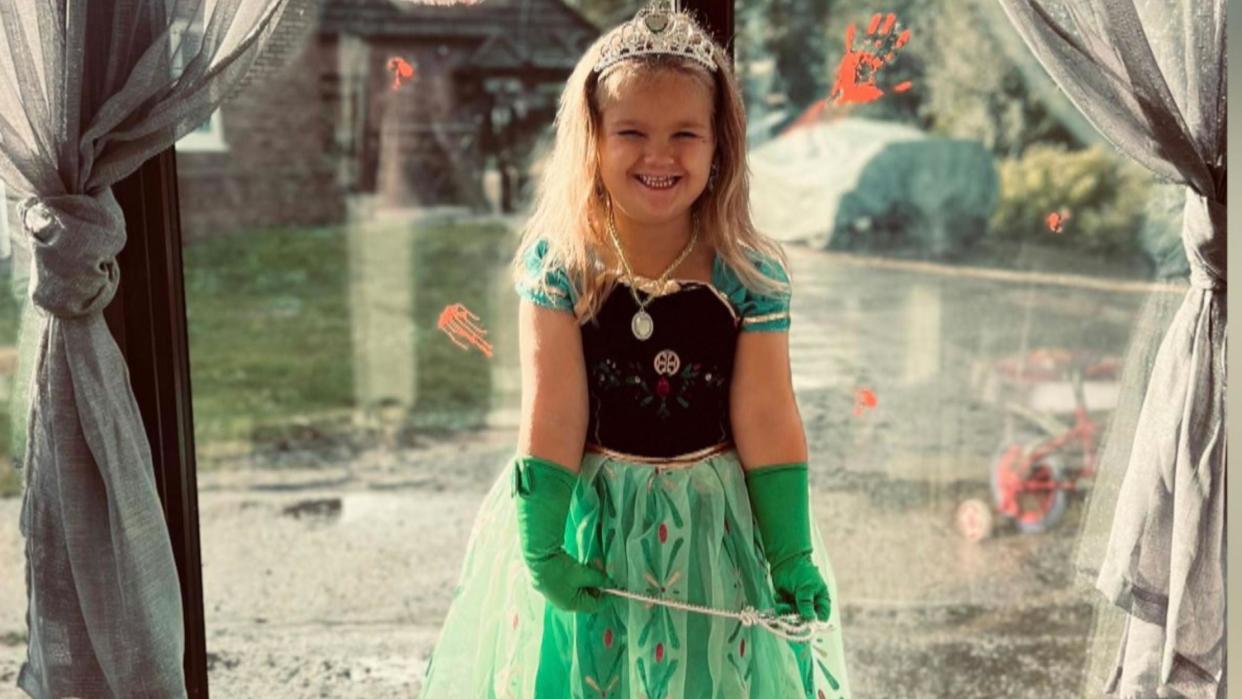 Poppy in her princess dress