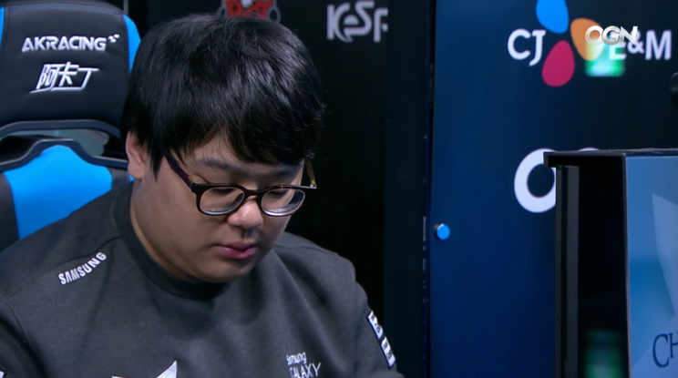 Lee “CuVee” Seong-jin after Samsung Galaxy’s 3-0 loss to KT Rolster (Twitch/OnGameNet)