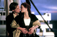 <a href="http://movies.yahoo.com/movie/titanic/" data-ylk="slk:TITANIC;elm:context_link;itc:0;sec:content-canvas" class="link ">TITANIC</a> (1997) <br> Directed by: <span>James Cameron</span> <br>Starring: <span>Leonardo DiCaprio</span> and <span>Kate Winslet</span>